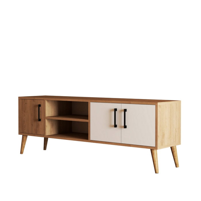 Hanah Home 1584 Soporte TV Roble y Blanco 150x52x34 cm